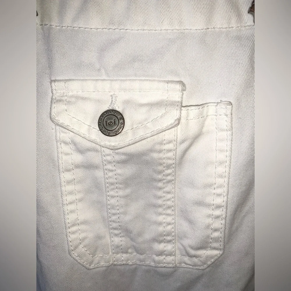 Vintage lei overall shorts white women’s XS new without tags - Picture 6 of 9